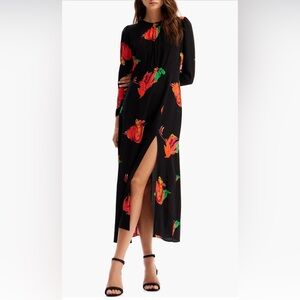 Desigual Black Floral Dress . Sz.S